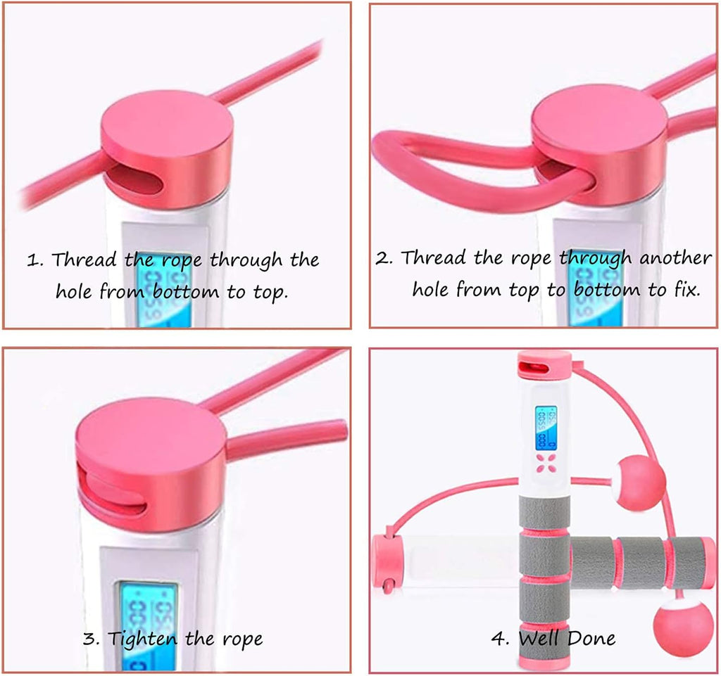Jump Rope,Digital Weighted Jumping Rope with Counter for Fitness Exercise Training, Adjustable Cordless Speed Skipping Rope Workout for Adults,Women, Men,Kids