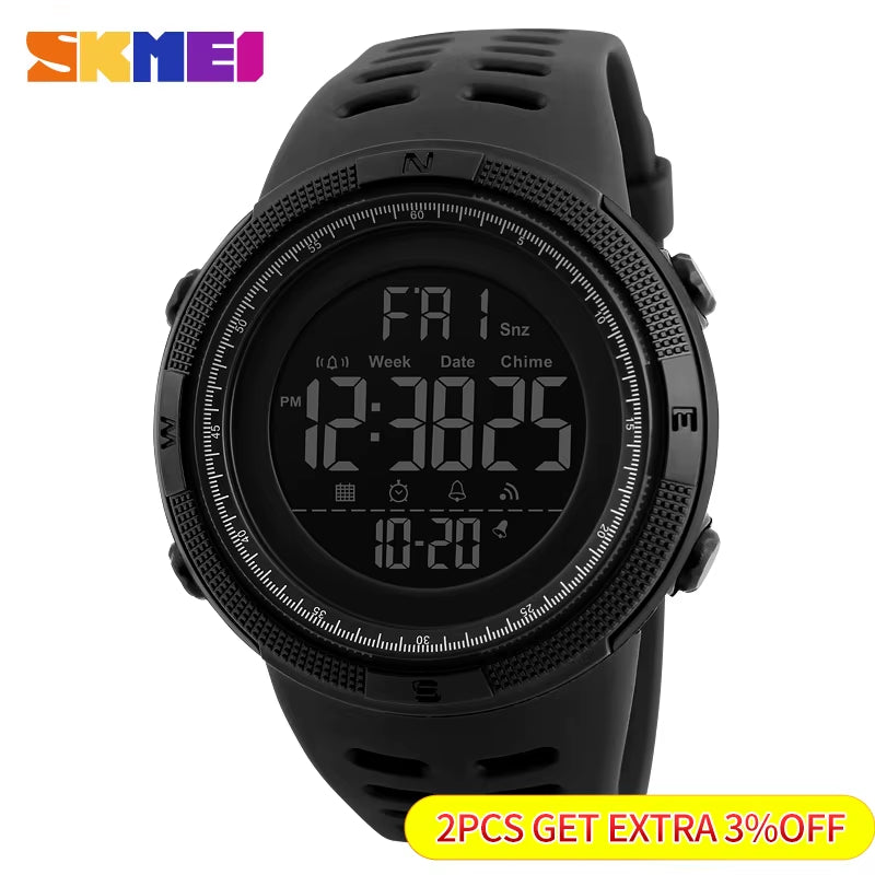 Fashion Outdoor Sport Watch Men Multifunction Watches Alarm Clock Chrono 5Bar Waterproof Digital Watch Reloj Hombre 1251
