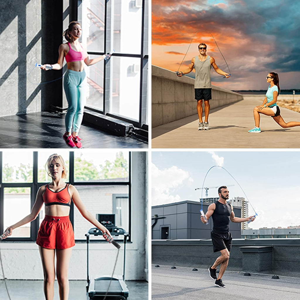 Jump Rope,Digital Weighted Jumping Rope with Counter for Fitness Exercise Training, Adjustable Cordless Speed Skipping Rope Workout for Adults,Women, Men,Kids